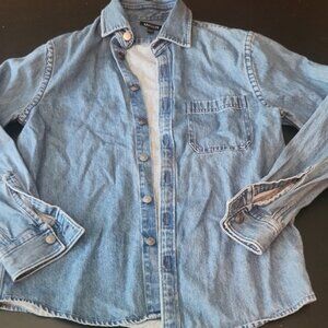 Express Blue Denim Button Down Shirt
